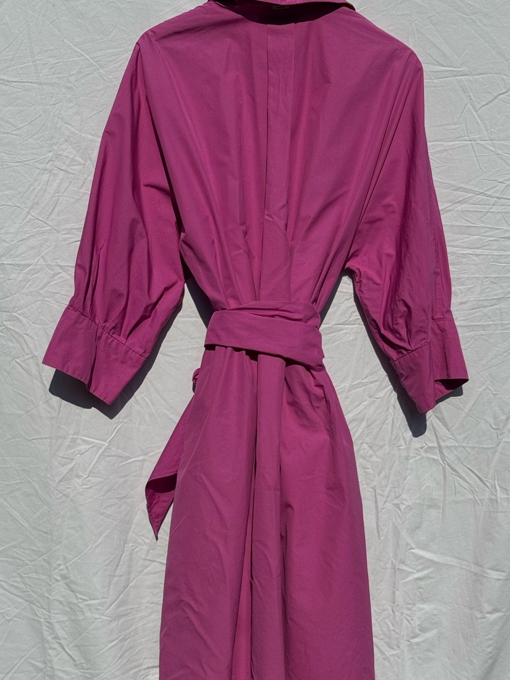 Max Mara Pink 100% Cotton Belted Shirt Dress, EU 46 / US 16 - Picture 6 of 9